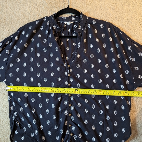 Pilcro Anthropologie Tavi Embroidered Textured Ruffle Collar Blouse Sz XS - Picture 15 of 15